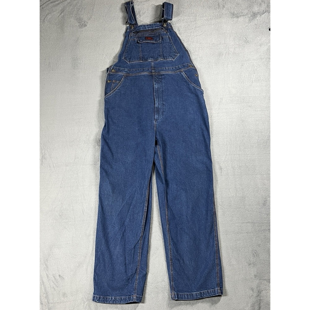 FiveBrother Bib Overalls 38x34 Blue Carpenter Workwear Construction Denim‎